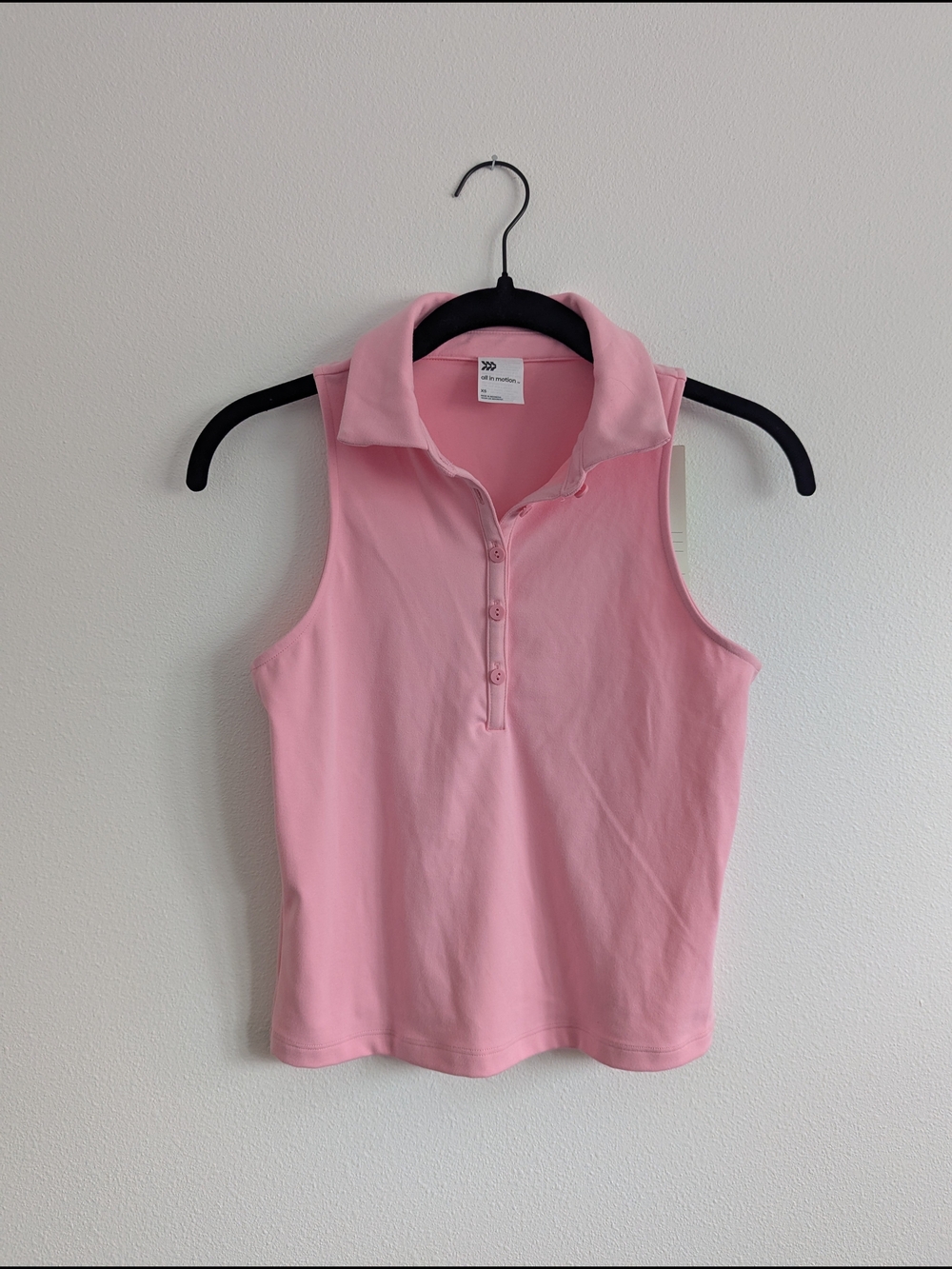 all in motion Light Pink Sleeveless Cropped Polo Tank, Sun Protection Quick Dry